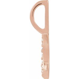 14K Rose Gold .07 CTW Natural Diamond Crescent Moon Charm/Pendant – image 2