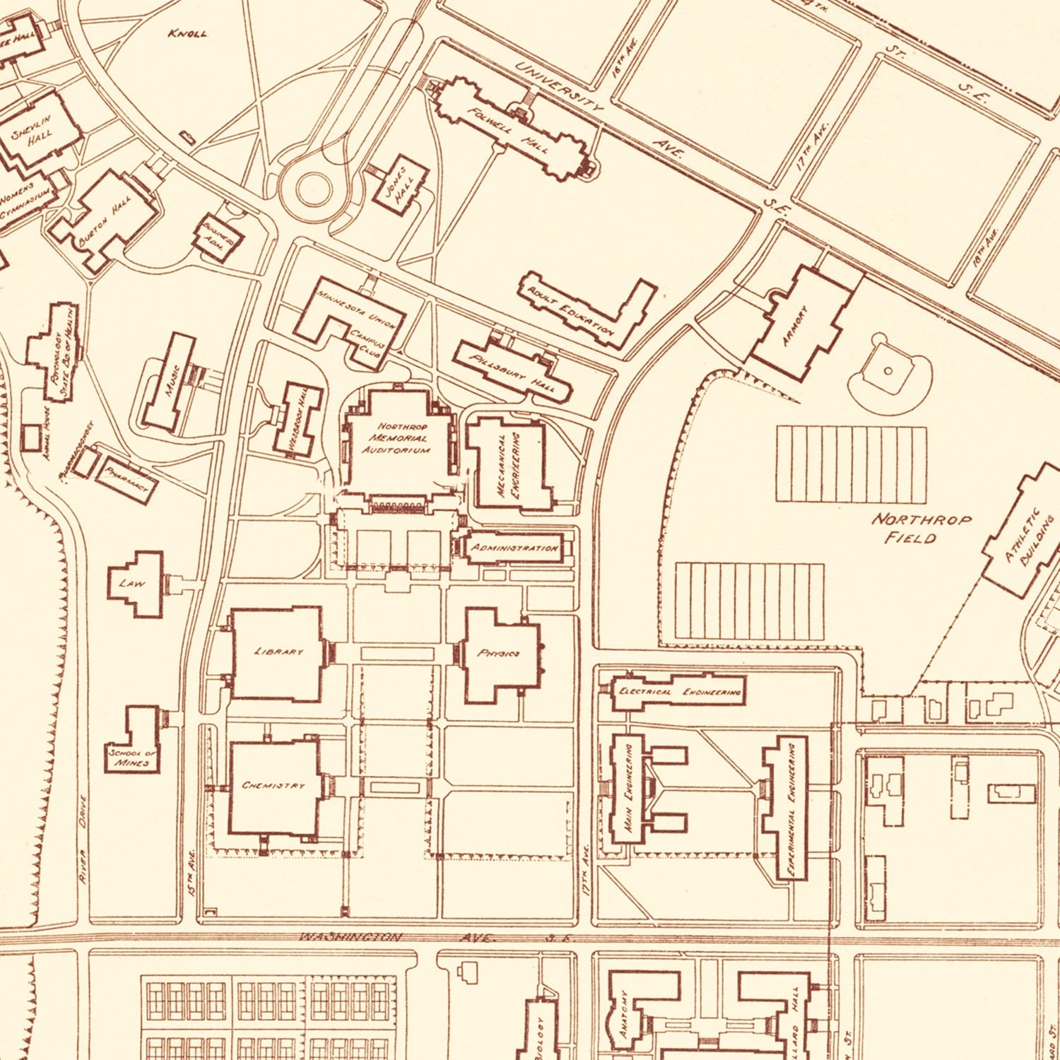 University of Minnesota Map 1936