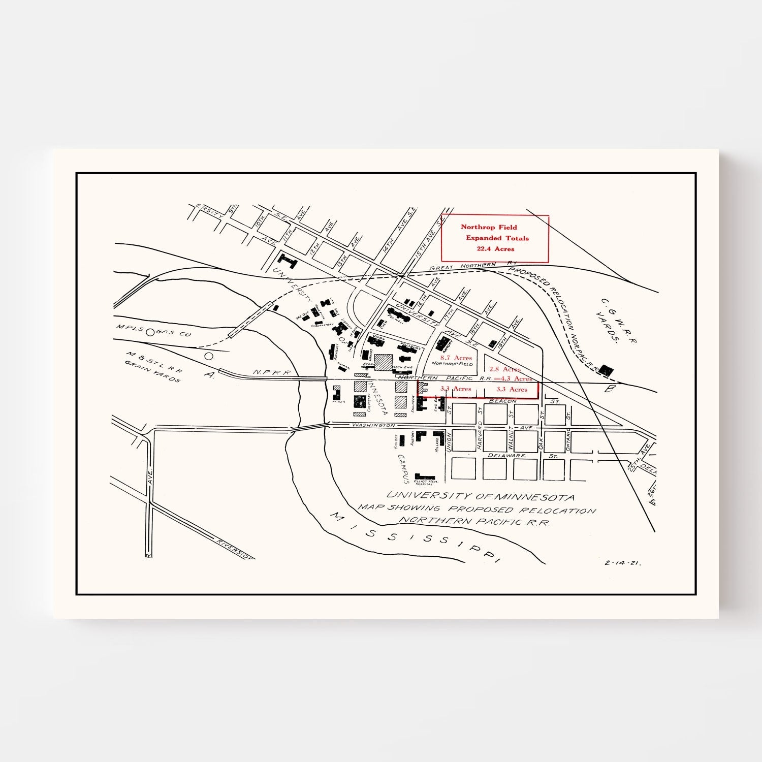 University of Minnesota Campus Map 1921