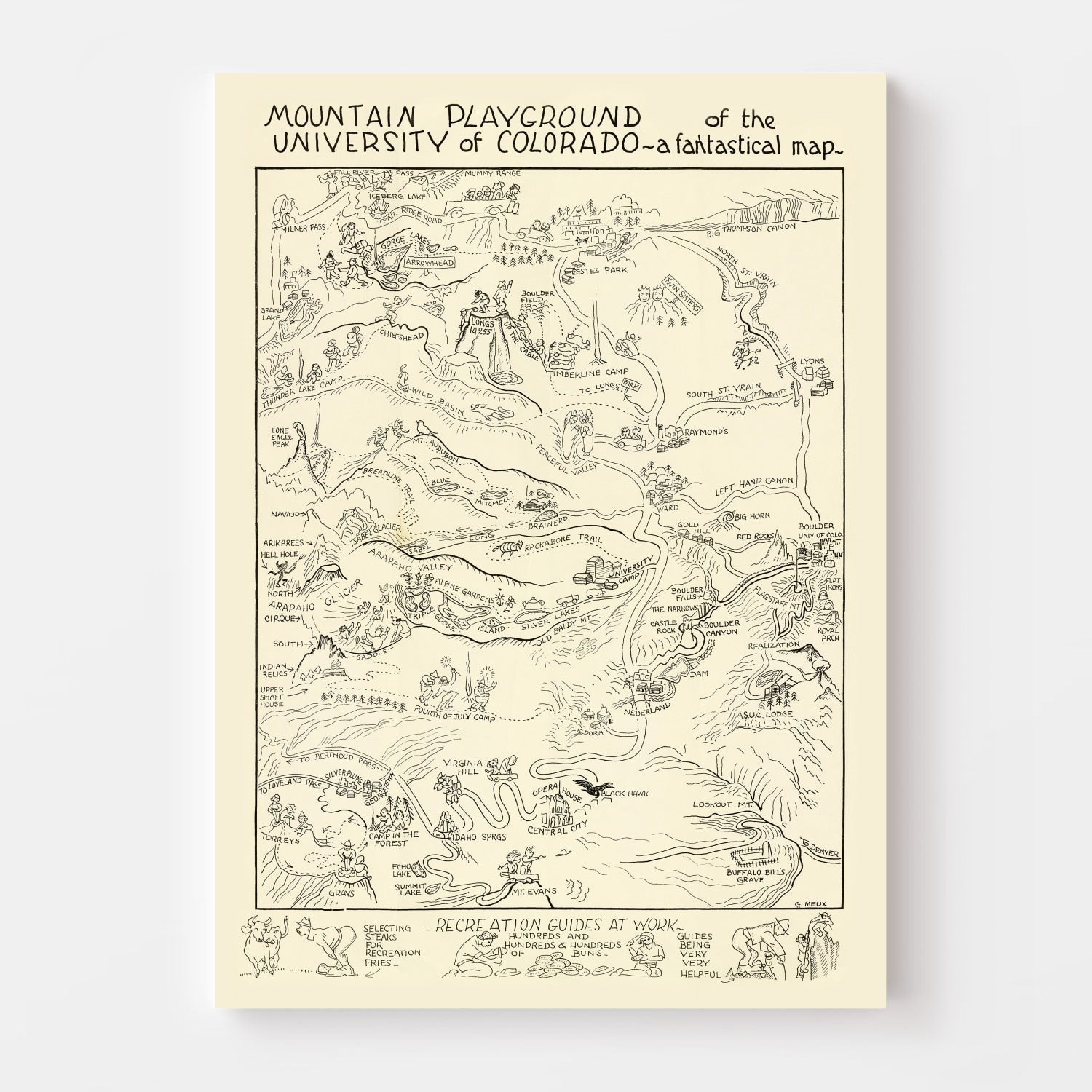 Vintage University of Colorado Map 1940