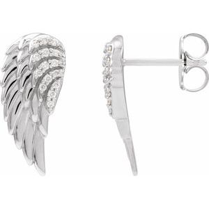 Platinum .07 CTW Natural Diamond Angel Wing Earrings