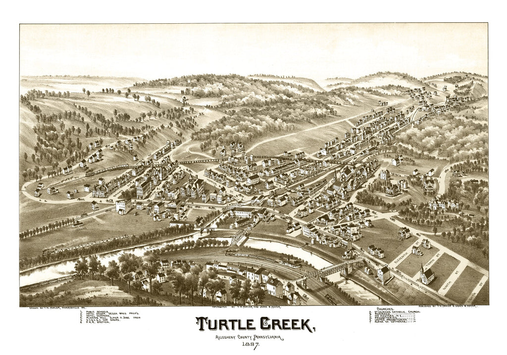 Vintage Map of Turtle Creek, Pennsylvania 1897