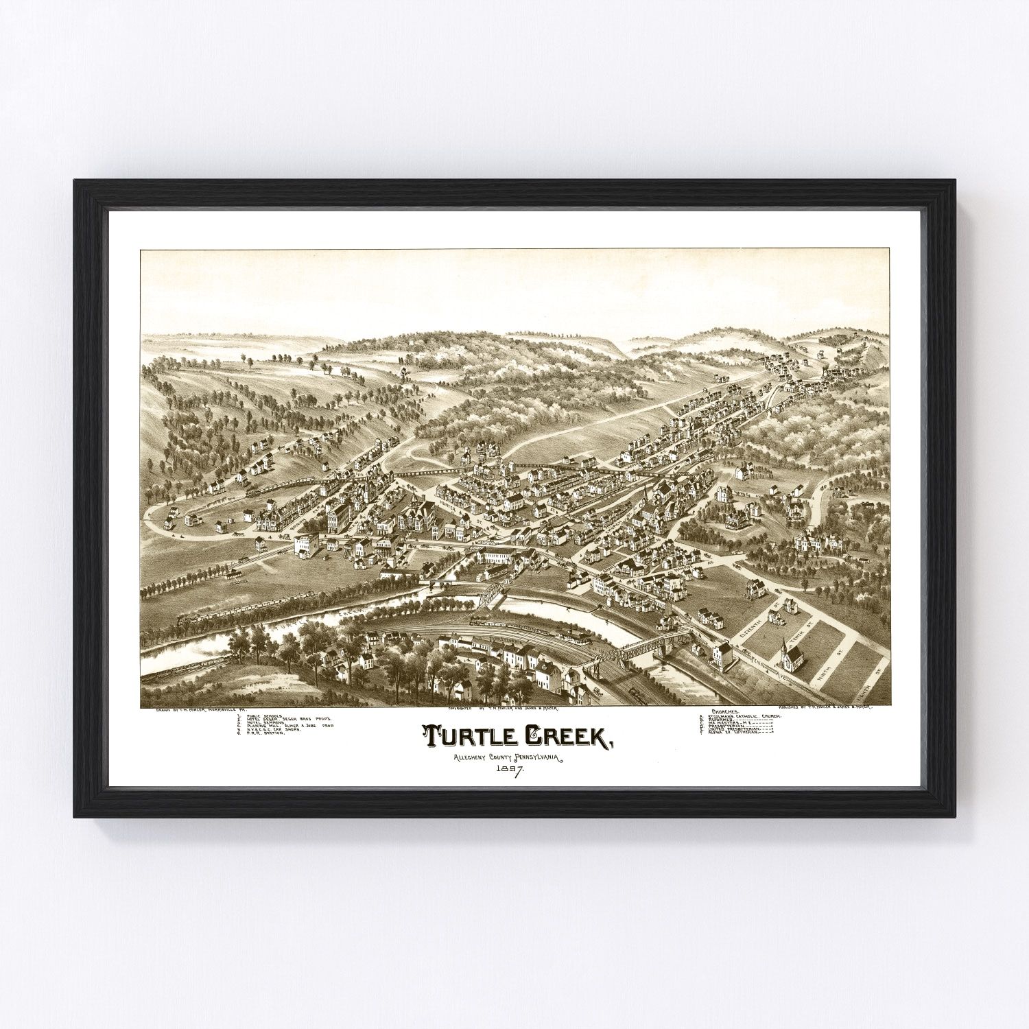 Vintage Map of Turtle Creek, Pennsylvania 1897