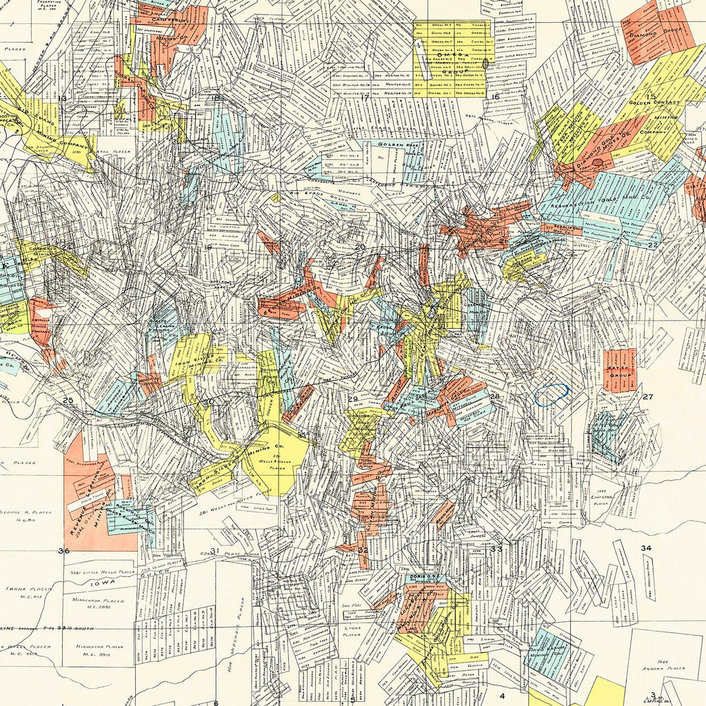 Vintage Leadville Mining District Map 1901