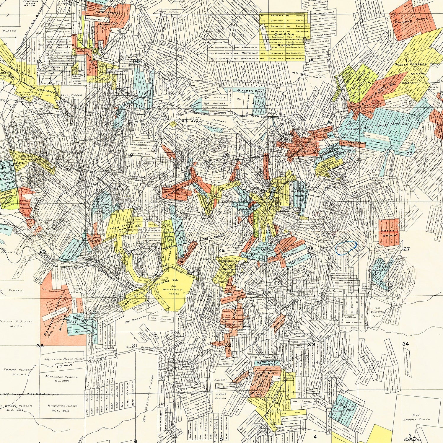 Vintage Leadville Mining District Map 1901