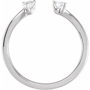 14K White Gold 1/5 CTW Lab-Grown Diamond Two-Stone Ring