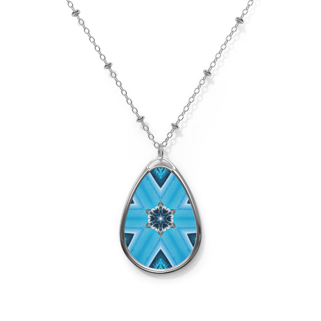 Blue Diamond Oval Necklace for Women