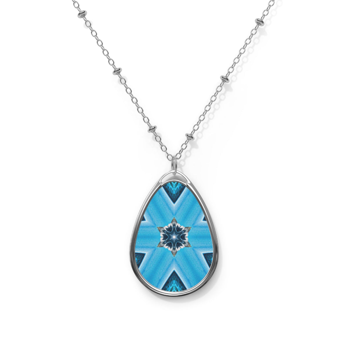 Blue Diamond Oval Necklace for Women