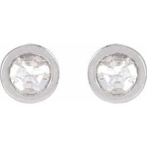 Sterling Silver 1/5 CTW Rose-Cut Natural Diamond Stud Earrings – image 2