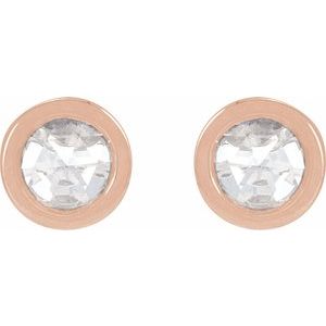 14K Rose Gold 1/5 CTW Rose-Cut Natural Diamond  Stud Earrings – image 2