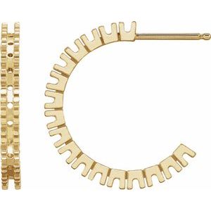14K Yellow Gold 1.7 mm Round Accented 17.6 mm Hoop Earring Mounting