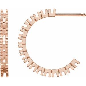 14K Rose Gold 2 mm Round Accented 20.5 mm Hoop Earring Mounting