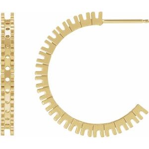 14K Yellow Gold 2.2 mm Round Accented 24.7 mm Hoop Earring Mounting