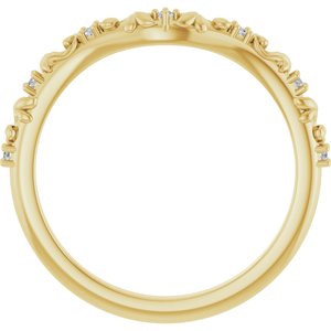 14K Yellow .05 CTW Natural Diamond Vintage-Inspired Contour Band