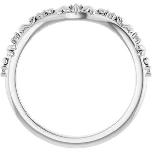 Platinum .05 CTW Natural Diamond Vintage-Inspired Contour Band