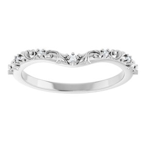 Platinum .05 CTW Natural Diamond Vintage-Inspired Contour Band