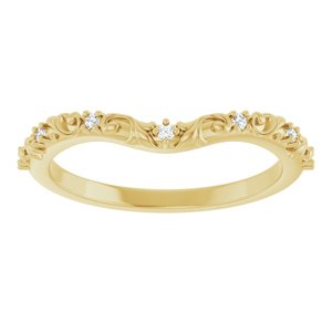 14K Yellow .05 CTW Natural Diamond Vintage-Inspired Contour Band