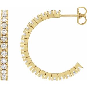 14K Yellow Gold 1 5/8 CTW Natural Diamond 24.7 mm Hoop Earrings