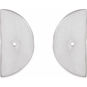 Sterling Silver 1 mm Round Quarter Moon Phase Earring Mounting – image 3