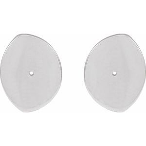14K White Gold 1 mm Round Gibbous Moon Phase Earring Mounting – image 3