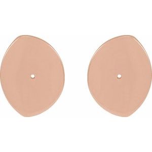 14K Rose Gold 1 mm Round Gibbous Moon Phase Earring Mounting – image 3