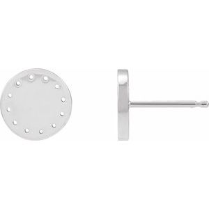 Platinum 1 mm Round Full Moon Phase Earring Mounting