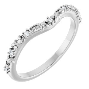 Platinum .05 CTW Natural Diamond Vintage-Inspired Contour Band
