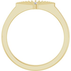 14K Yellow Gold .015 CT Natural Diamond Fan Ring