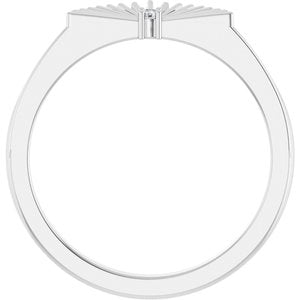 Platinum .015 CT Natural Diamond Fan Ring