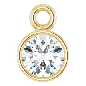 14K Yellow Gold 1/6 CT Natural Diamond Dangle