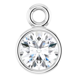 Platinum 1/6 CT Natural Diamond Dangle