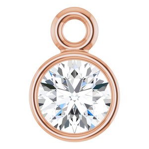 14K Rose Gold 1/6 CT Natural Diamond Dangle
