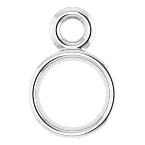 14K White Gold 3.25 mm Round Bezel-Set Dangle