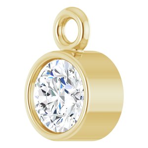 14K Yellow Gold 1/8 CT Lab-Grown Diamond Bezel-Set Dangle