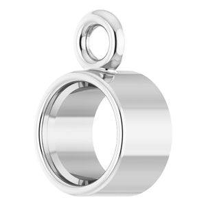 14K White Gold 3.25 mm Round Bezel-Set Dangle