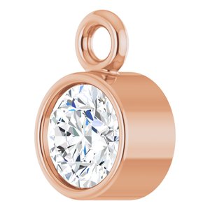 14K Rose Gold 1/8 CT Lab-Grown Diamond Bezel-Set Dangle