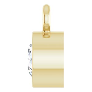 14K Yellow Gold 1/6 CT Natural Diamond Dangle