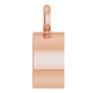 18K Rose Gold 3.25 mm Round Bezel-Set Dangle