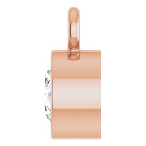 14K Rose Gold 1/8 CT Lab-Grown Diamond Bezel-Set Dangle