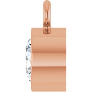 14K Rose Gold 1/5 CT Lab-Grown Diamond Bezel-Set Dangle