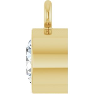 14K Yellow Gold 1/5 CT Lab-Grown Diamond Bezel-Set Dangle