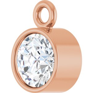 14K Rose Gold 1/5 CT Natural Diamond Dangle