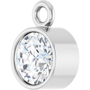14K White Gold 1/5 CT Lab-Grown Diamond Bezel-Set Dangle