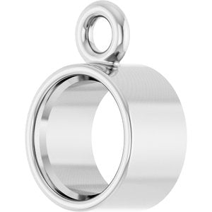 18K White Gold 3.75 mm Round Bezel-Set Dangle