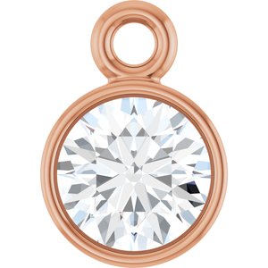 14K Rose Gold 1/5 CT Natural Diamond Dangle