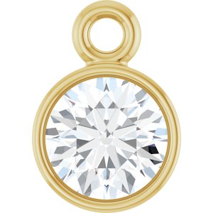 14K Yellow Gold 1/5 CT Lab-Grown Diamond Bezel-Set Dangle