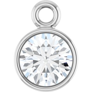 Platinum 1/5 CT Natural Diamond Dangle