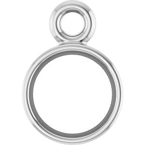 Platinum 3.75 mm Round Bezel-Set Dangle