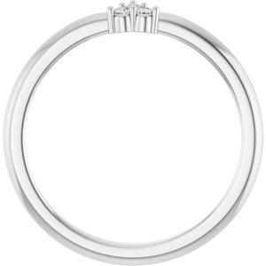 14K White Gold .04 CTW Natural Diamond Cluster Ring