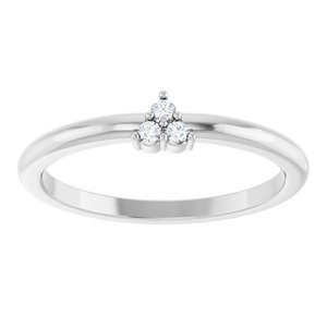 14K White Gold .04 CTW Natural Diamond Cluster Ring